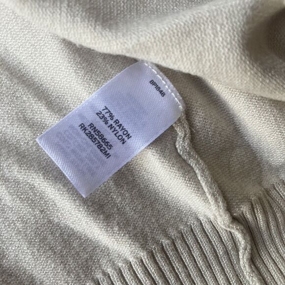 14th & Union Cardigan Sz L Sweater Sand Birch Button Up Knit Career Work Casual - Picture 5 of 10